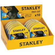   STANLEY Extra vékony acél vágó ragasztott tárcsa, 125 x 22,2 mm, vast. 1 mm (10 db)                   STA38257-XJ