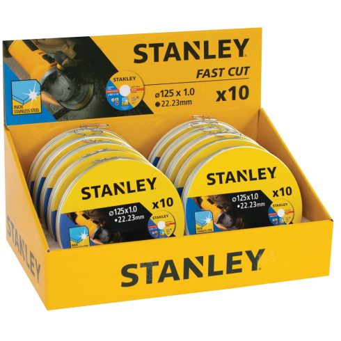 STANLEY Extra vékony acél vágó ragasztott tárcsa, 125 x 22,2 mm, vast. 1 mm (10 db)                   STA38257-XJ