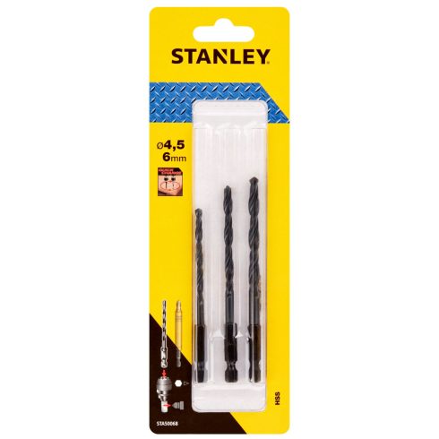 STANLEY Fém HSS HEX fúrószár készlet, 3 darabos                                                       STA50068-XJ