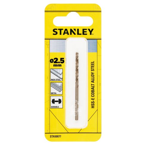 STANLEY HSS-E kobalt fémfúró átmérő 2,5 x 57/30 mm                                                    STA50077-QZ