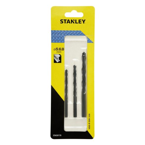 STANLEY HSS-R fémfúró szett, átmérő 5-8 mm, 3 darabos                                                 STA50170-QZ