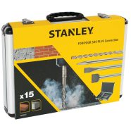   STANLEY SDS-PLUS Kőzetfúró és véső készlet, 15 darabos, kofferben                                     STA54422-XJ