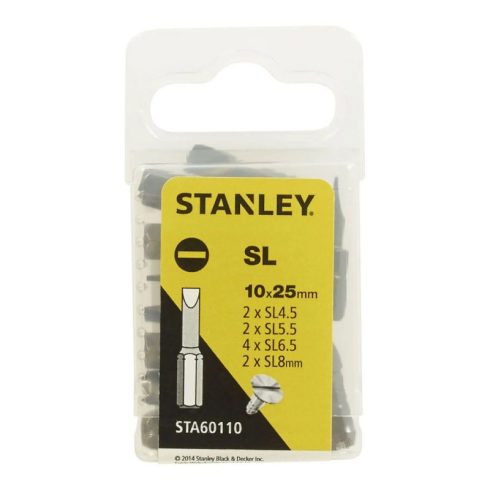 STANLEY Insert bitfej készlet, lapos x 25 mm, 10 darabos                                              STA60110-XJ