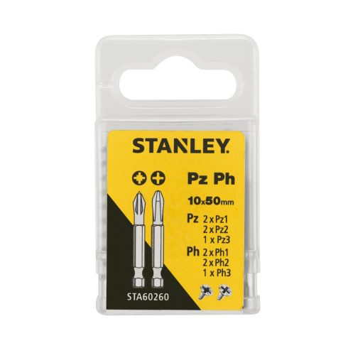 STANLEY Bitfej szett, 50 mm, 10 darabos, műanyag tokban                                               STA60260-XJ