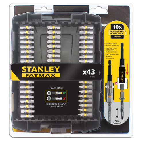 STANLEY FATMAX Mágneses bit készlet, 43 darabos                                                       STA62600-XJ