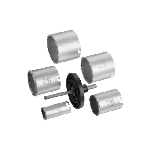 Körkivágó szett TCT átmérő 33-53-67-73-83 mm x mélység 58 mm körkivágó készlet befogólemezzel és köz  STA81167-XJ