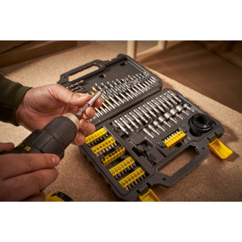 STANLEY Fúró és csavarhúzó készlet, mágneses bittartóval, 100 darabos                                 STA88548-XJ