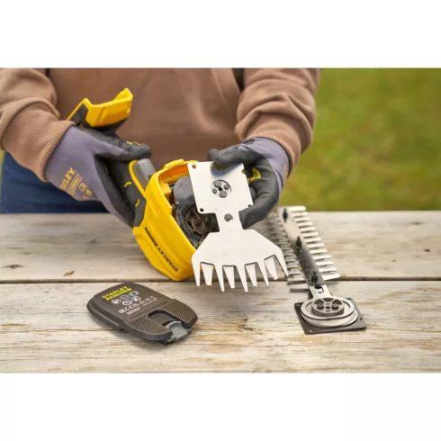 STANLEY FATMAX V20 2in1 sövény-és fűnyíró olló, akku nélkül, 20cm hossz(sövény), 10cm hossz(fű)       STCSS20B-XJ