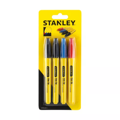 STANLEY fekete 2x, piros, kék jelölőfilc (4 db)                                                       STHT81391-0