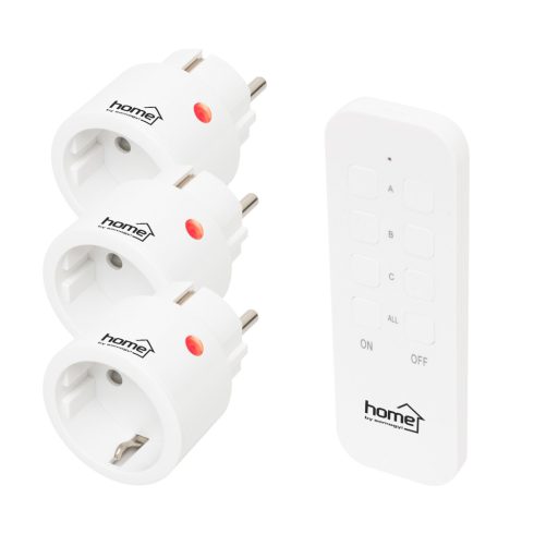 Távirányítható mini hálózati aljzat szett, 2300 W, 3aljzat + távirányító, HSO                         TH2313