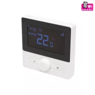   Smart okos termosztát, Wi-Fi kapcsolat, programozható, hordozható és falra szerelhető, ablaknyitás é  THES25BWIFI