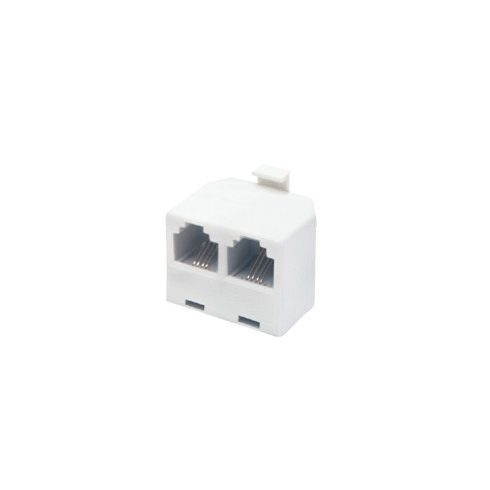 Telefon elosztó, 6P4C, 1 dugó-2 alj, fehér, bliszteres, HSO                                           TS16-2WH/X