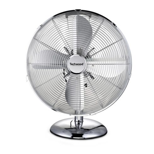 Techwood fém asztali ventilátor, 30cm lapátátmérő, 45W, 3 sebesség, oszcillálás, hálózati, HSO        TVI-335