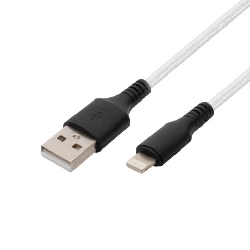 USB A-Lightning (Apple) töltőkábel, 2.1A, 1m, fehér, HSO                                              USBAL1