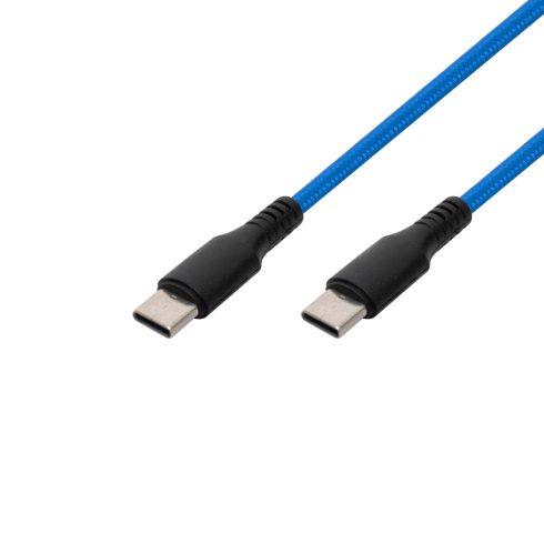 USB C-USB C töltőkábel, 2.1A, 1m, kék, HSO                                                            USBCC1