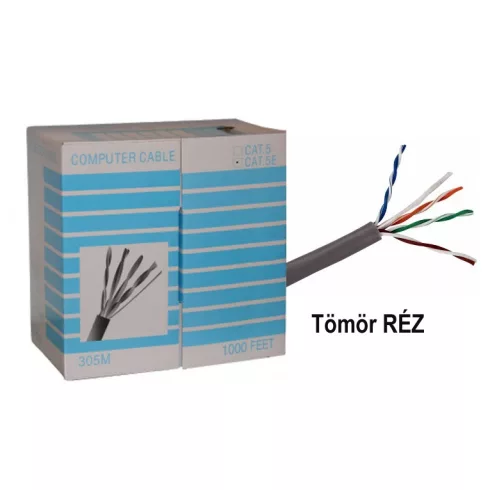 Vezeték UTP fali CAT5E réz                                                                            UTP-FALI-REZ