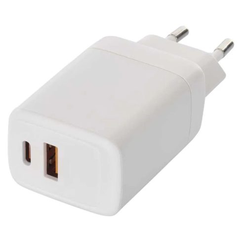 Univerzális USB töltő GaN PD, max. 45 W, gyorstöltés, USB-A, USB-C, fehér                             V04G45