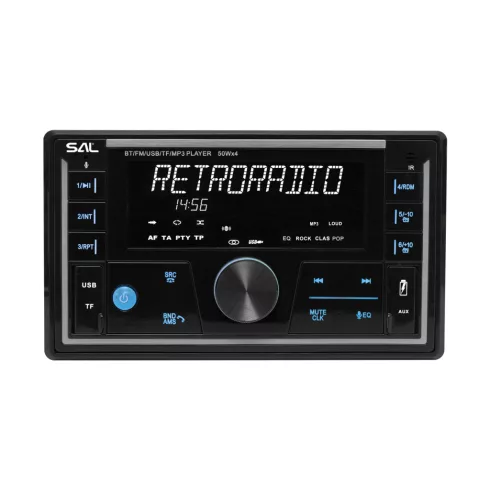 SAL SMART okos autórádió, 4x50W, 2xDIN, FM RDS, microSD, MP3, USB, töltő, variálható világítás, HSO   VB5500