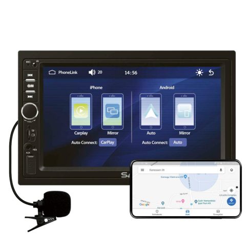 Fejegység, autórádió és multimédiás lejátszó, 7'' LCD, 2xDIN, RDS, BT, CPAA, HSO                      VBX910