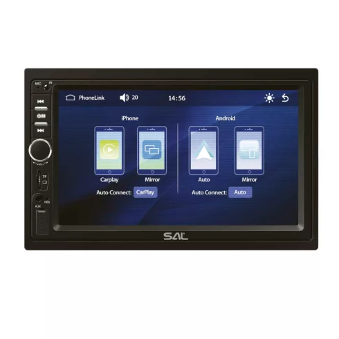Fejegység, autórádió és multimédiás lejátszó, 7'' LCD, 2xDIN, RDS, BT, CPAA, HSO                      VBX910