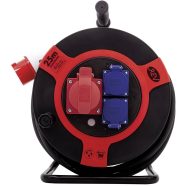   Kábeldob, kültéri, műanyag, 25m, 1db CEE és 2 dugalj H07RN-F 5x2.5 400/250V 16A IP44                  VT0010315612