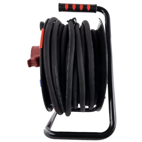 Kábeldob, kültéri, műanyag, 25m, 1db CEE és 2 dugalj H07RN-F 5x2.5 400/250V 16A IP44                  VT0010315612