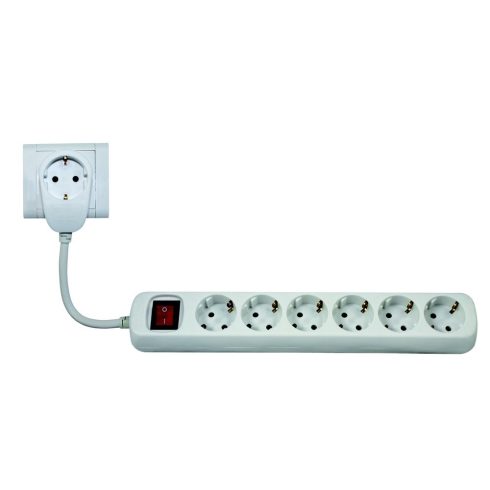 Asztali elosztó Powersplit 6-os kapcsolóval, 2m, túlterh.véd, fehér                                   VT0012692114