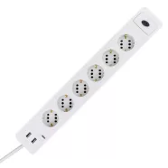   Asztali elosztó ''COMBINI'' 6-os túlfesz védelemmel, 3x1.5, 1.4m 2xUSB (2Euro/alj))                   VT0015654103