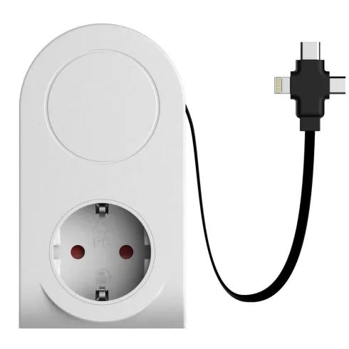 Földelt köztes csatlakozóaljzat, USB aljzattal + töltővel                                             VT0020840103