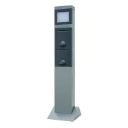   Kerti energiaoszlop 2 dugaljjal + lámpával, ezüst 4W 150lm 6500K                                      VT0087750712