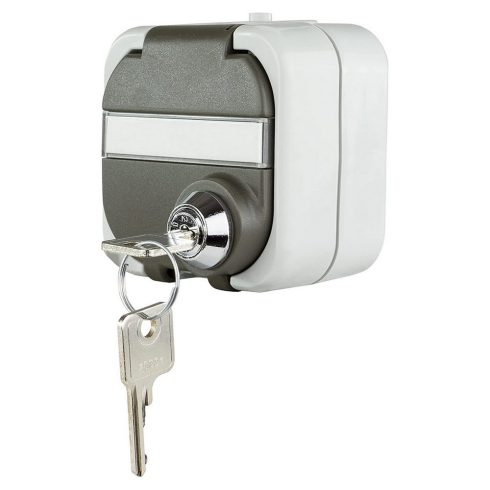 AQUA TOP IP44 kulcsos csapfedeles alj, falon kívüli, szürke, 2 kulccsal                               VT0510224555