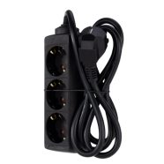   Asztali elosztó 3-as, 1,4m, 3x1.5, fekete                                                             VT12332