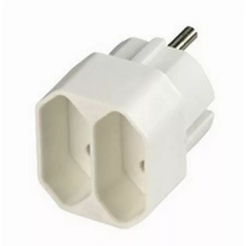Földeletlen 2-es elosztó , 2,5A, 250V, fehér                                                          VT12710