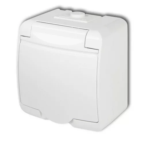 Aquastar földelt dugalj, csapfedeles, IP54, fehér                                                     VT22141
