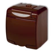   Aquastar földelt dugalj, csapfedeles, IP54, barna                                                     VT22141B