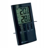   Hőmérő digitális kül- és beltéri, min/max érték, óra fekete                                           VT3001454