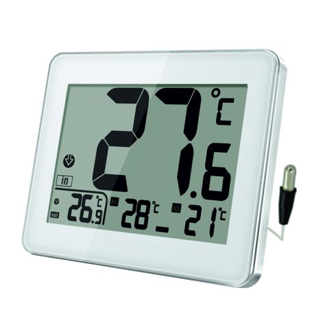 Hőmérő digitális kül- és beltéri, FLAT min/max érték, fehér                                           VT3002109