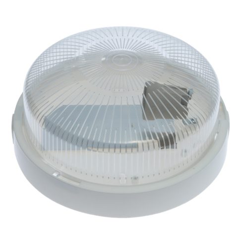 Mennyezeti lámpatest RITA, E27, 18W, átlátszó PC búrával, fehér, IP44                                 VT36905