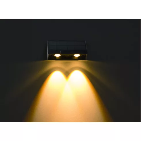 Napelemes LED falilámpa, mozgásérzékelővel, 2x0.5W, 40/50lm, 2800-3200K, 1800mAh lítium akku          VT46829