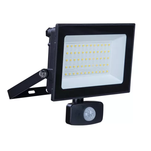 LED fényvető ''Titan'' mozgásérzékelővel, 50W, 5500lm, 4000K, 100°érz. szög, 6+-2m hatótáv, IP44      VT48990