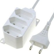   Asztali elosztó 3-as EURO, 3.0m, rögzíthető, fehér                                                    VT63051