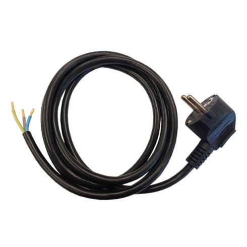 Csatlakozóvezeték földelt dugóval, 3m, H05VV-F 3x1.0, fekete                                          VT87336