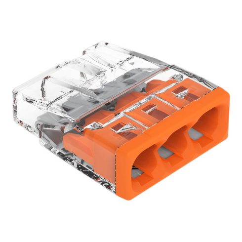 WAGO összekötő, 3 pólus 0,5-2,5mm2, nem bontható                                                      WAGO2273-203