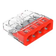   WAGO összekötő, 4 pólus 0,5-2,5mm2, nem bontható                                                      WAGO2273-204