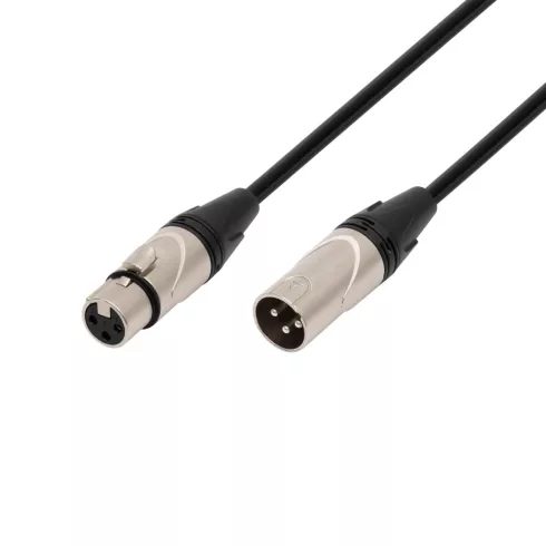 XLR audio kábel, 5m, dugó-aljzat, 3p, 6mm, fém, réz vezeték, HSO                                      XLR5