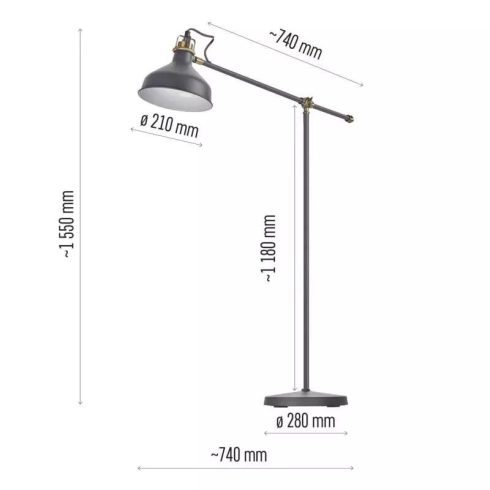 Arthur állólámpa E27 szürke                                                                           Z7610