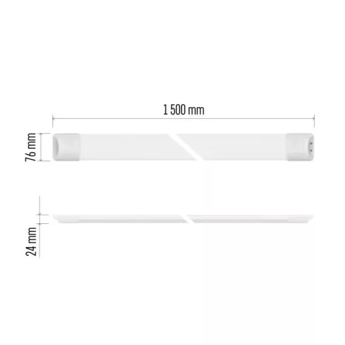 LED lineáris lámpatest 50W, 4000 K, 5500 lm, 225 mA, IP20, fehér, NW, MINO                            ZAB903