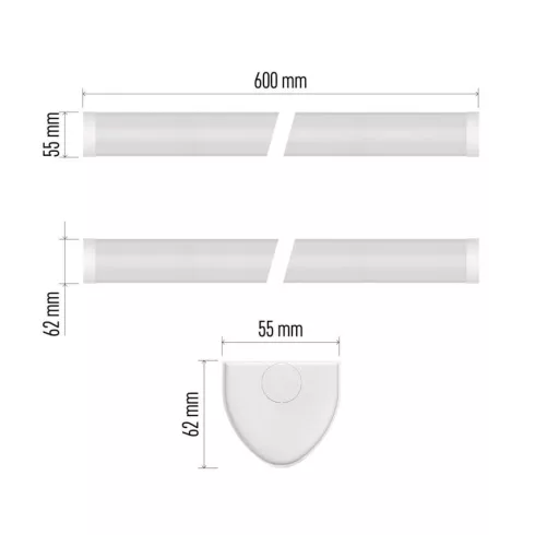 LED lineáris lámpatest 20W, 2200lm, 4000K, NW, 150mA, IP20, fehér, MANO                               ZAB911