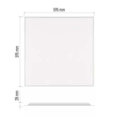 LED panel 60x60, 36W, 4000lm, 4000K, NW, beépített, IP20, fehér, DIXXO                                ZB2410