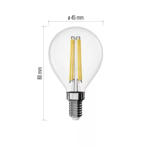LED izzó Filament Mini Globe / E14 / 1,8 W (25 W) / 250 lm / Meleg fehér                              ZF1D02